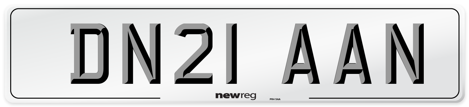 DN21 AAN Number Plate from New Reg
